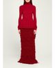 ASHLYN New Diamond Ruffled Turtleneck Merino Wool-Silk Top - 2