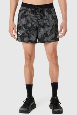 ASICS ASICS Fujitrail 5in Running Short in Performance Black/Carbon/Cream, Men's at Urban Outfitters