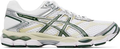 ASICS ASICS White & Green Gel-Cumulus 16 Sneakers