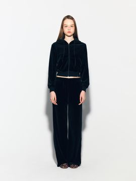 asif_CALIE GURLS BASIC TERRY HOOD ZIPUP BLACK