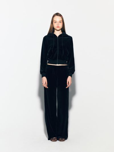 asif_CALIE GURLS BASIC TERRY HOOD ZIPUP BLACK