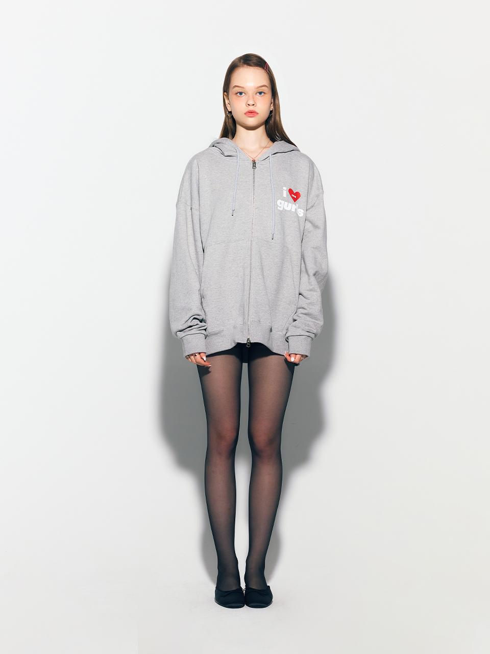 asif_CALIE GURLS OVERSIZED HOOD ZIPUP GRAY