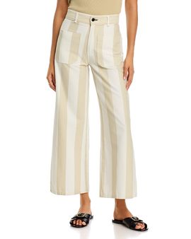 Askk Ny Askk Ny Cropped Sailor High Rise Jeans in Sand Stripe
