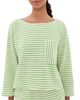 ASKK NY ASKK NY Easy Striped Pullover Green Stripe - 1