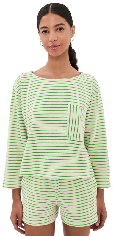 ASKK NY ASKK NY Easy Striped Pullover Green Stripe