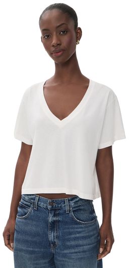 ASKK NY ASKK NY Shrunken V Neck Tee Ivory