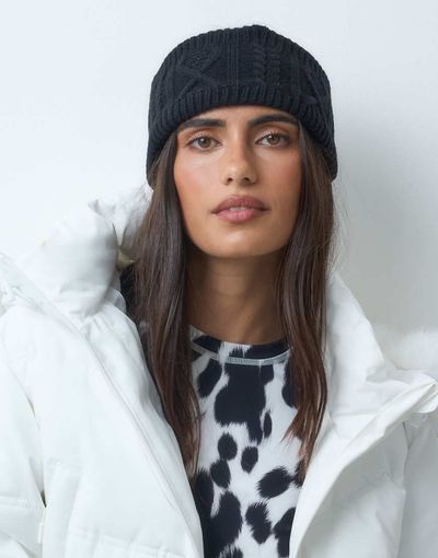 ASOS 4505 Ski & Snow 4505 Ski cable knit headband in black
