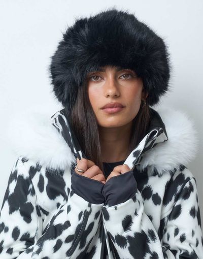 ASOS 4505 Ski & Snow 4505 Ski faux fur headband in black
