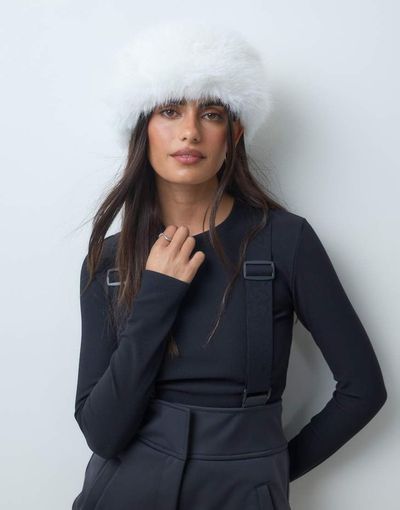 ASOS 4505 Ski & Snow 4505 Ski faux fur headband in white