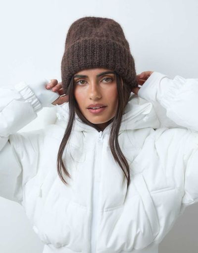 ASOS 4505 Ski & Snow 4505 Ski knitted beanie in chocolate-Brown