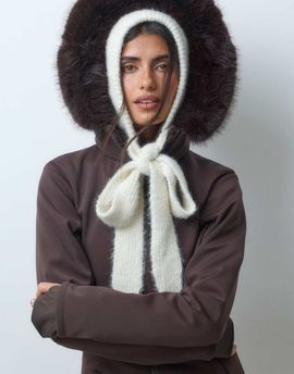 ASOS 4505 Ski & Snow 4505 Ski knitted bonnet in buttermilk-WHITE