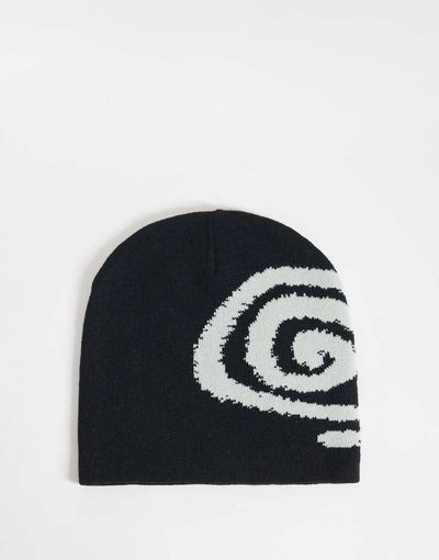 ASOS 4505 Ski & Snow 4505 Ski skull knit beanie with reversible design in black
