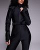 ASOS 4505 Ski & Snow ASOS 4505 Hourglass Ski soft shell belted ski suit with slim kick leg and faux fur hood in black gloss - 2