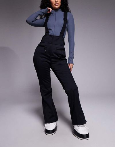ASOS 4505 Ski & Snow ASOS 4505 Hourglass Ski soft shell water repellent kick flare ski pants in black