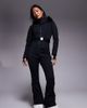 ASOS 4505 Ski & Snow ASOS 4505 Petite Ski soft shell belted ski suit with slim kick leg and faux fur hood in black - 1