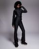 ASOS 4505 Ski & Snow ASOS 4505 Ski soft shell belted ski suit with slim kick leg and faux fur hood in black gloss - 1