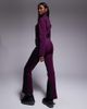 ASOS 4505 Ski & Snow ASOS 4505 Ski soft shell retro side stripe belted ski suit in plum and black-Purple - 2
