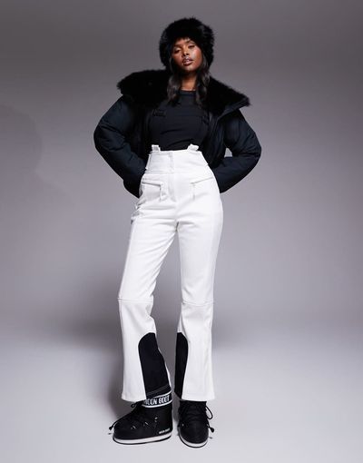 ASOS 4505 Ski & Snow ASOS 4505 Ski soft shell water repellent kick flare ski pants in white