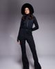 ASOS 4505 Ski & Snow ASOS 4505 Tall Ski soft shell belted ski suit with slim kick leg and faux fur hood in black - 1