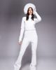 ASOS 4505 Ski & Snow ASOS 4505 Tall Ski soft shell belted ski suit with slim kick leg and faux fur hood in white - 1