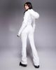 ASOS 4505 Ski & Snow ASOS 4505 Tall Ski soft shell belted ski suit with slim kick leg and faux fur hood in white - 3