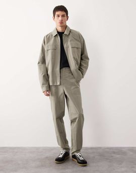 ASOS COLLECTIVE ASOS COLLECTIVE AC-B-252 tapered carrot fit chinos in pale khaki - part of a set-Green
