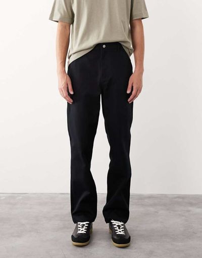 ASOS COLLECTIVE ASOS COLLECTIVE AC-B-253 signature straight fit carpenter pants in black