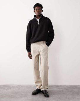 ASOS COLLECTIVE ASOS COLLECTIVE AC-B-253 signature straight fit carpenter pants in ecru-White