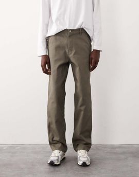 ASOS COLLECTIVE ASOS COLLECTIVE AC-B-253 signature straight fit carpenter pants in khaki-Green