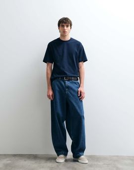 ASOS COLLECTIVE ASOS COLLECTIVE AC-B-254 tapered barrel fit jeans in mid blue stone wash denim