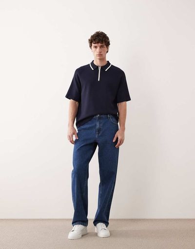 ASOS COLLECTIVE ASOS COLLECTIVE AC-B253 classic straight fit denim jean in light blue stone wash