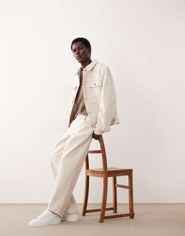 ASOS COLLECTIVE ASOS COLLECTIVE AC-B253 classic straight fit jeans in raw ecru denim - part of a set-White