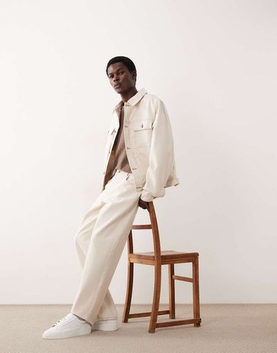 ASOS COLLECTIVE ASOS COLLECTIVE AC-B253 classic straight fit jeans in raw ecru denim - part of a set-White