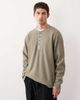 ASOS COLLECTIVE ASOS COLLECTIVE AC-T-253 heavyweight oversized Henley waffle long sleeve T-shirt in khaki-Green - 1
