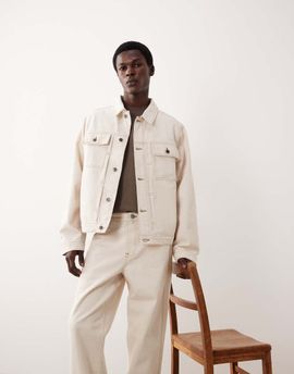 ASOS COLLECTIVE ASOS COLLECTIVE classic fit denim jacket in raw ecru - part of a set-Neutral