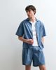 ASOS COLLECTIVE ASOS COLLECTIVE cotton shorts with linen in mid blue - part of a set - 3