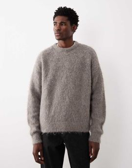 ASOS COLLECTIVE ASOS COLLECTIVE oversized knit wool and mohair mix sweater in brown