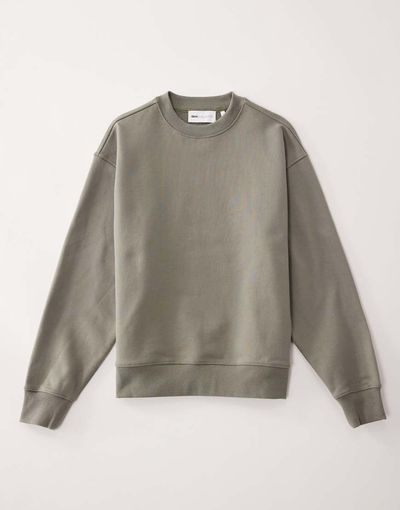 ASOS COLLECTIVE ASOS COLLECTIVE oversized super heavyweight crew neck sweatshirt in pale khaki-Green