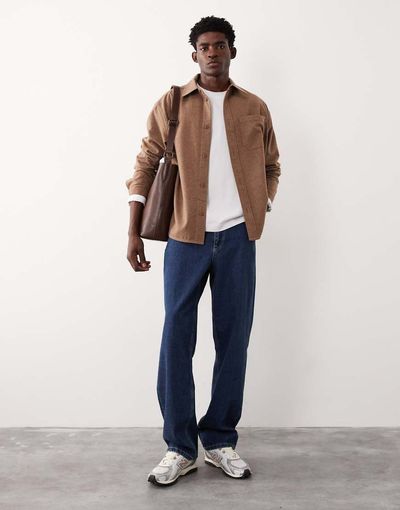 ASOS COLLECTIVE ASOS COLLECTIVE oversized wool blend shirt in brown