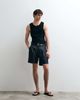 ASOS COLLECTIVE ASOS COLLECTIVE pleated denim shorts in indigo-Navy - 4