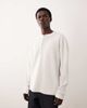 ASOS COLLECTIVE ASOS COLLECTIVE super heavyweight oversized boxy long sleeve waffle knit henley t-shirt in cream-White - 1