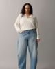 ASOS Curve ASOS DESIGN Circular Design Collection Curve slim barrel leg jeans in light midwash-Blue - 1