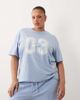 ASOS Curve ASOS DESIGN Curve 03 graphic oversized tee and shorts set in blue-Multi - 1