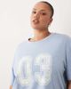 ASOS Curve ASOS DESIGN Curve 03 graphic oversized tee and shorts set in blue-Multi - 3