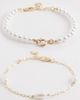 ASOS Curve ASOS DESIGN Curve 2-pack bracelets with faux pearl design in gold tone - 1