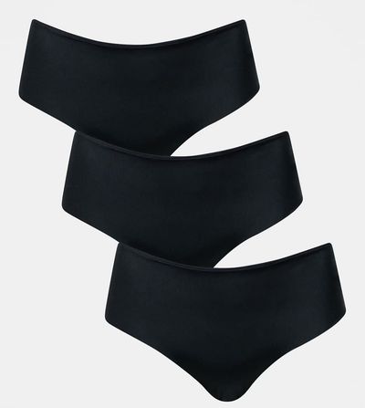 ASOS Curve ASOS DESIGN Curve 3 pack no vpl hipster short in black