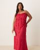ASOS Curve ASOS DESIGN Curve 3D flower cami straps maxi dress in pink - 1