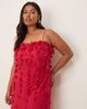 ASOS Curve ASOS DESIGN Curve 3D flower cami straps maxi dress in pink - 3