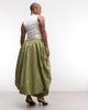 ASOS Curve ASOS DESIGN Curve adjustable drawstring pocket detail volume midi skirt-Green - 4