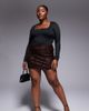 ASOS Curve ASOS DESIGN Curve all-over sequin mini skirt in chocolate-Brown - 1